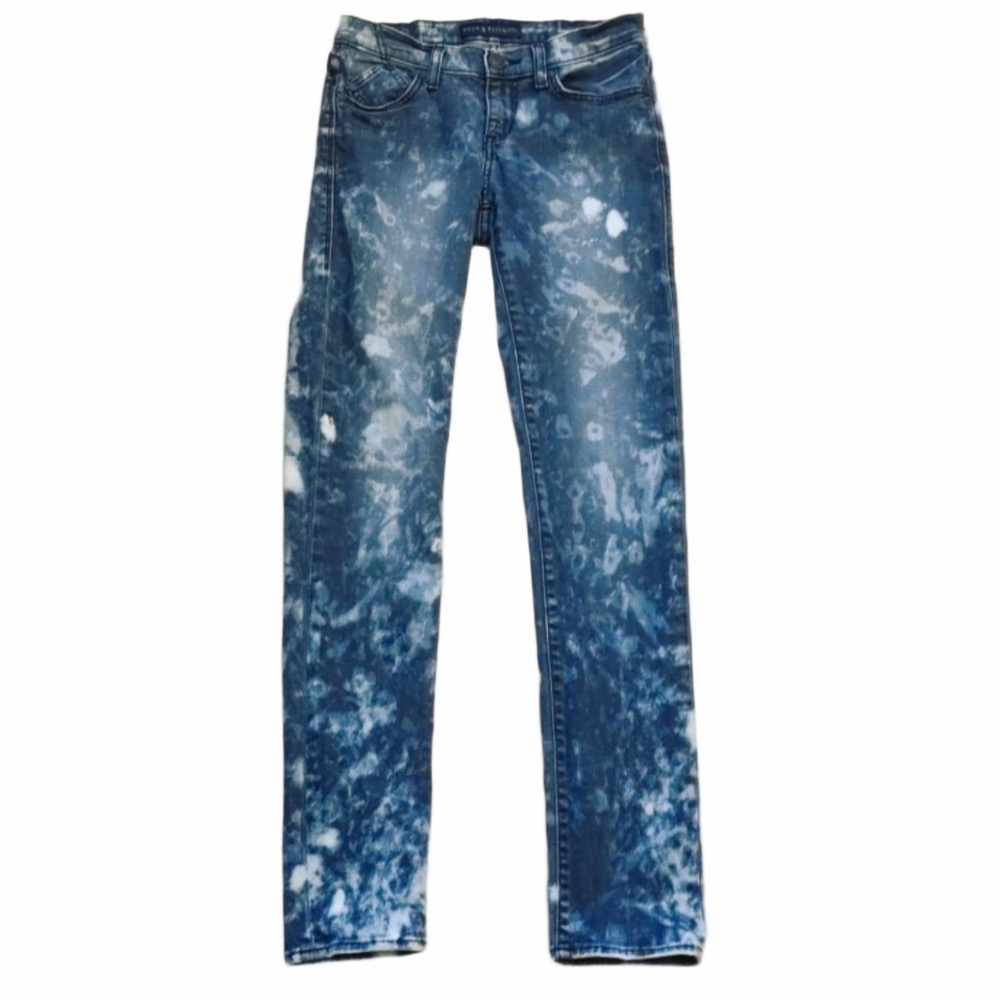 Rock & Republic Berlin Size 2 Blue White Acid Wash Skinny Jeans Stretch